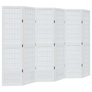 vidaXL Cloison de séparation 6 panneaux blanc bois de paulownia massif