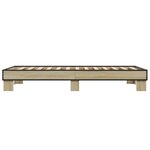 vidaXL Cadre de lit chêne sonoma 90x190 cm bois d'ingénierie et métal