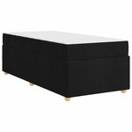 vidaXL Cadre de lit avec matelas Noir 90 x 190 cm tissu