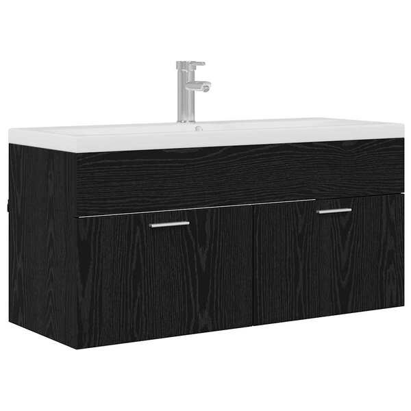 vidaXL Cabinet de salle de bain Chêne noir 100 x 38 5 x 46 cm