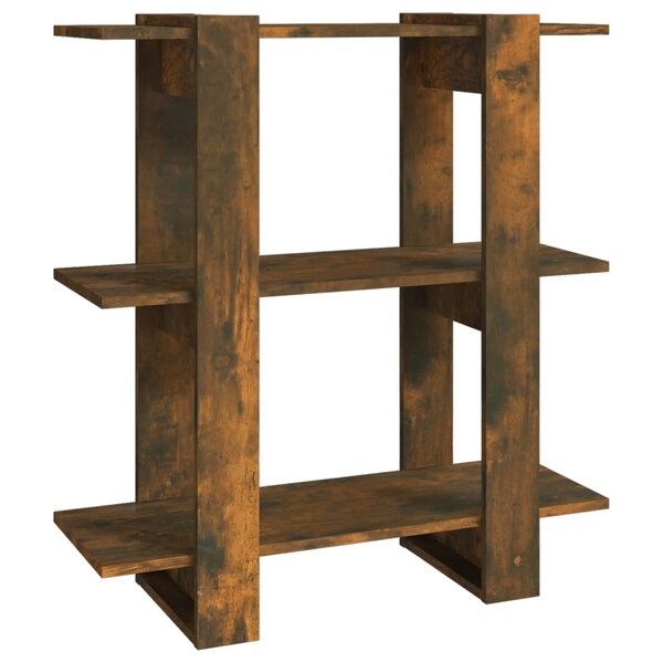 vidaXL Bibliothèque/Séparateur de pièce Chêne fumé 80x30x87 cm