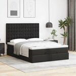 VidaXL Cadre de lit ottoman avec matelas noir 140x200 cm similicuir