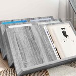 vidaXL Étagère à magazines avec étagère Gris Sonoma 65 x 53 x 28 5 cm
