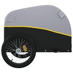 vidaXL Remorque pour vélo noir et jaune 45 kg fer