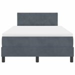 vidaXL Lit à ressorts avec matelas Gris foncé 120 x 190 cm tissu