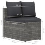 Vidaxl salon de jardin 2 pièces avec coussins résine tressée gris