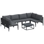 vidaXL Ensemble de canapé de jardin 7 Pièces Anthracite Acier