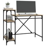 vidaXL Bureau avec étagères chêne 105x50x90cm bois d'ingénierie et fer