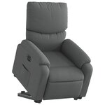 vidaXL Fauteuil inclinable électrique gris foncé tissu