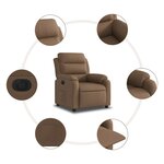 vidaXL Fauteuil inclinable électrique Marron Tissu