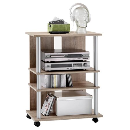 FMD Meuble TV/Hi-Fi avec 3 compartiments 65x40x79 2 cm Chêne