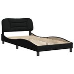 vidaXL Cadre de lit sans matelas Hvar noir 100x200 cm tissu