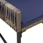 vidaXL Ensemble de meubles d'extérieur 7 Pièces Gris et bleu marine