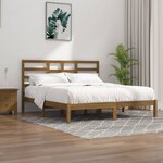 vidaXL Cadre de lit Marron miel Bois massif 200x200 cm