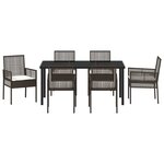vidaXL Ensemble de salle à manger pour jardin 7 Pièces Marron Poly rotin