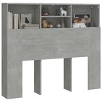 vidaXL Armoire de tête de lit Gris béton 120x19x103 5 cm