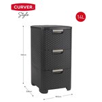 Curver Armoire à tiroirs Style 3x14L Anthracite