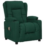 vidaXL Fauteuil de massage Vert foncé Tissu