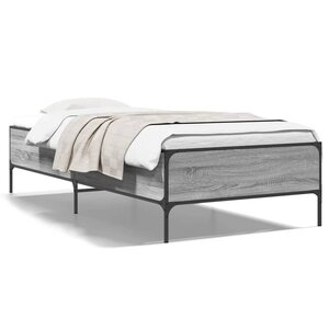 vidaXL Cadre de lit sans matelas sonoma gris 100x200 cm