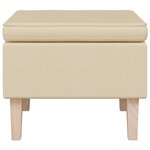 vidaXL Tabouret avec pieds en bois Crème Tissu