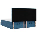 vidaXL Cadre de lit ottoman avec matelas bleu foncé 200x200 cm velours