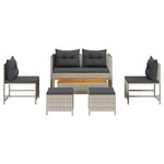 vidaXL Ensemble de canapé de jardin 6 Pièces Gris clair  gris foncé