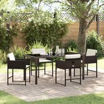 vidaXL Ensemble de salle à manger pour jardin 5 Pièces Marron polyrotin