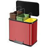 Hailo poubelle à pédale oko trio plus taille l 3x9 l rouge 0633-240