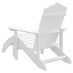 Vidaxl chaise de jardin adirondack avec repose-pied pehd blanc
