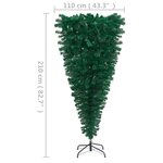 vidaXL Arbre de Noël artificiel renversé pré-éclairé vert 210 cm