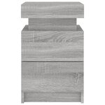 vidaXL Tables de chevet avec lumières LED 2 Pièces sonoma gris 35x39x55cm