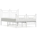 vidaXL Cadre de lit métal sans matelas et pied de lit blanc 120x190 cm