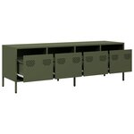 vidaXL Meuble TV vert olive 135x39x43 5 cm acier laminé à froid