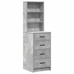 vidaXL Table de Toilette 3 Pièces Gris 40 x 41 x 135 cm Bois d'ingénierie