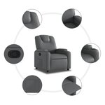 vidaXL Fauteuil inclinable Gris Similicuir