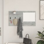 vidaXL Porte-manteau mural avec étagère avec stockage avec miroir Gris Béton 90 x 10 x 50 cm