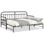 vidaXL Cadre de lit de jour avec tête de lit Noir 107 x 203 cm Acier
