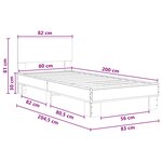 vidaXL Cadre de lit avec tête de lit Chêne Sonoma 80 x 200 cm