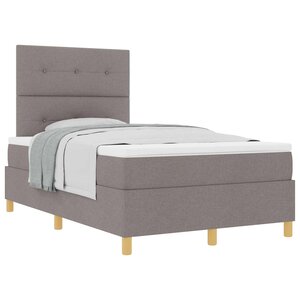 vidaXL Lit à ressorts avec tête de lit Taupe 120 x 200 cm tissu
