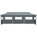 vidaXL Tente de réception pliable avec 5 parois 3 x 9 m Anthracite