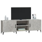 vidaXL Meuble TV gris béton 150x30x50 cm bois d'ingénierie