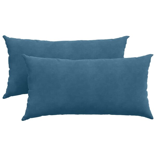 vidaXL Coussins de canapé 2 Pièces Bleu 80 x 40 cm