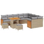 vidaXL Ensemble de canapé de jardin 13 Pièces Beige et Gris clair
