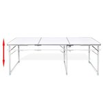 vidaXL Jeu de table pliable de camping et 6 tabourets 180x60 cm
