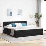 vidaXL Lit de Rangement avec matelas Noir 200 x 200 cm Velours