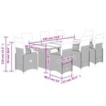 vidaXL Ensemble de bistro de jardin 9 Pièces coussins marron poly rotin