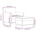 vidaXL Fauteuil avec repose-pied Gris foncé 60 cm Tissu