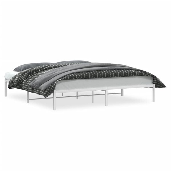 vidaXL Cadre de lit métal sans matelas blanc 193x203 cm