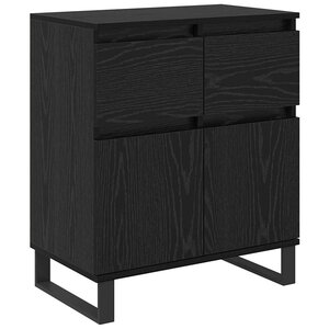 vidaXL Buffet Chêne noir 60 x 35 x 70 cm Bois d'ingénierie et fer