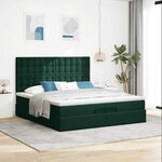 vidaXL Cadre de lit ottoman avec matelas vert foncé 200x200 cm velours